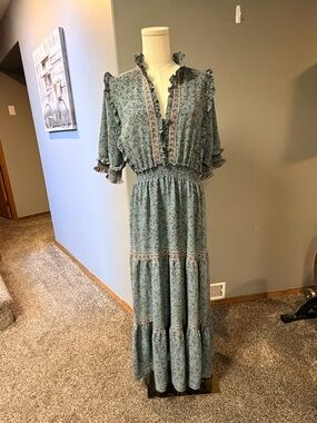 Max Studio Floral Boho Maxi Dress | Blue